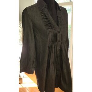 Miley Cyrus & Max Azria blouse Button Front Collar Pleats Sassy Career Woman